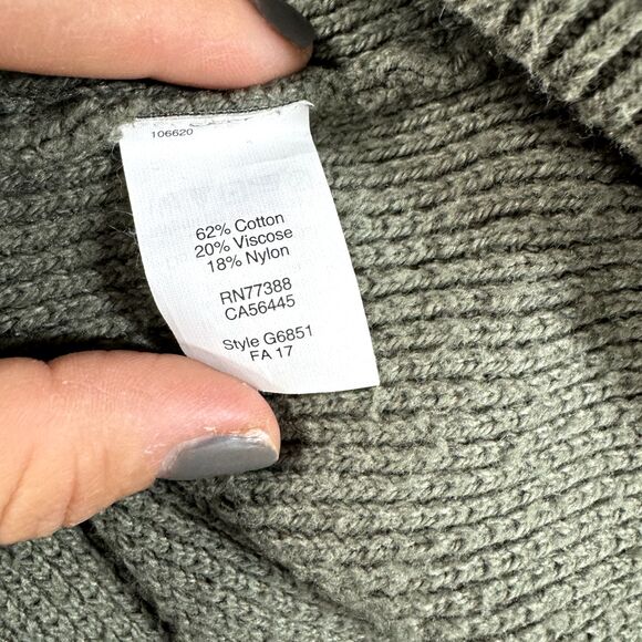 Madewell Province Sweater Women's Small Green Olive Army Cross-Back Slit Back - Picture 7 of 7